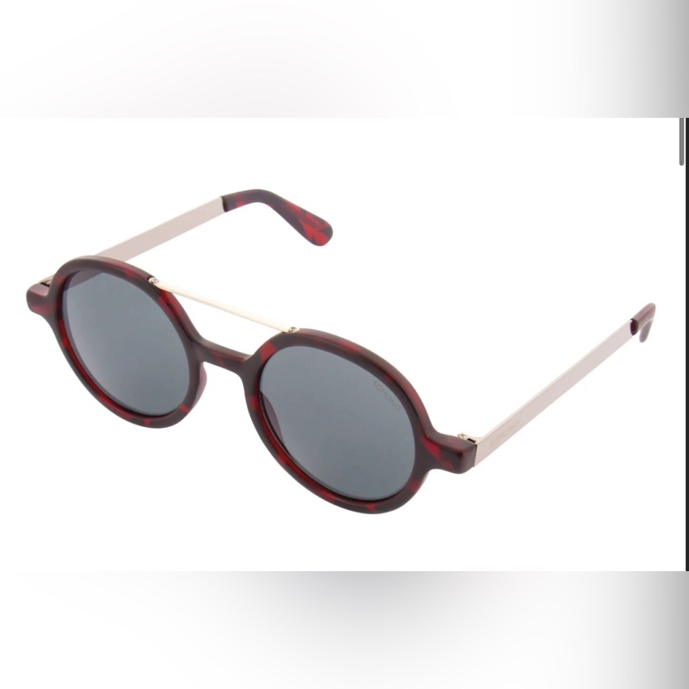 KOMONO Vivien Tortoise Silver Sunglasses Round Red - Picture 3 of 12